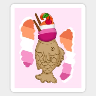 Pride Taiyaki Ice cream-Lesbian flag Sticker